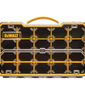 20 Compartment Pro Organizer With Removable Dividers, Heavy Duty Polycarbonate Lid, Stackable Side Latches, And Easy Carry Handle For Tools, Hardware, Small Parts, And DIY Gear DWST14830 front view