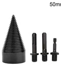 Real Deal Firewood Cutting Drill Bit Set Powers Through Dense Hardwoods Straight Up Compatible With Standard Hammer Drill Chucks Includes Four Fifty Millimeter Wood Hole Openers To Slam Down Holes Quick, featuring black 50mm bits.