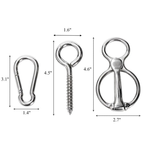 3 Pack Horse Tie Ring Set For Horses 304 Stainless Steel Training Rings various sizes and configurations.