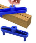 Center finder scribe tool, blue plastic, 2-pack, for locating centerlines on woodworking boards.