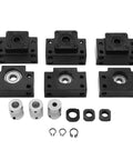 All-In-One Pro-Grade Linear Guide Rail Kit SBR20 300/600/1000 Mm With RM1605 350/650/1050 Mm C7 Ballscrews BK BF12 Supports Couplings Optical Axis Shaft For CNC Milling Grinding And 3D Printing Systems, black bearing blocks and couplings