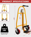 Heavy Duty Manual Furniture Mover Tool Set And Rugged Moving Dollies With Solid 1300 Lb Load Capacity Plus 12 Inch Lift Height For Slippery Smooth Package Handling Gear Doing The Heavy Lifting No Sweat At All with detailed specifications shown.