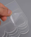 Acrylic Mail Sorter 3 Slot Desktop Letter Holder Clear Document Tray with wavy edges shown with protective film being removed