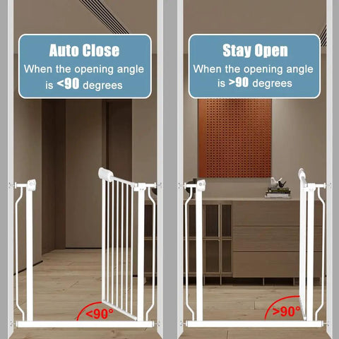 Adjustable Narrow Baby Gate Fits 24 To 29 Inches Wide Pressure Mounted No Drill Walk Through Metal Safety Gate For Kids And Pets