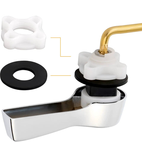 Universal Front Mount Toilet Tank Lever Replacement Kit With Brass Handle Chrome Finish Stainless Steel Flapper Chains