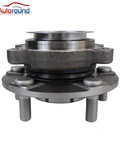 Front view of Wheel Hub And Bearing Assembly Front Axle Compatible With 2008 2013 Nissan Rogue 2014 2015 Rogue Select And 2007 2012 Sentra 5 Lug ABS Plug And Play Replacement