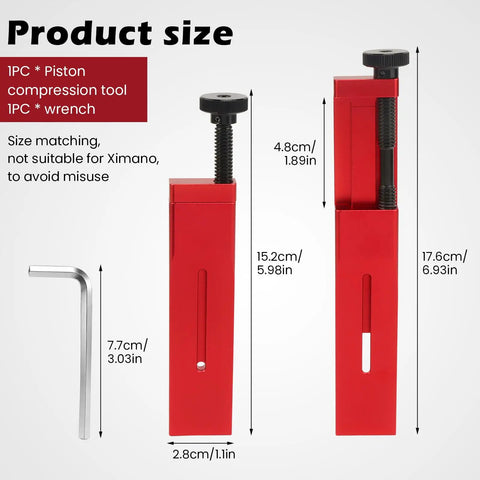 Heavy Duty Brake Tool For Sram Hydraulic Disc Calipers With 1.1 Inch CNC Aluminum Piston Reset Expander Adapter, product size image.