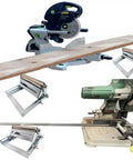 Beefy Miter Saw Roller Stand With Heavy Duty Steel Frame, 280 Lb Capacity, Height Adjustable From 2.3 To 5.3 Inches, Rugged Galvanized Surface, Sturdy Woodworking Support That Keeps Your Cuts On Point supporting wood and metal materials