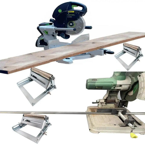 Beefy Miter Saw Roller Stand With Heavy Duty Steel Frame, 280 Lb Capacity, Height Adjustable From 2.3 To 5.3 Inches, Rugged Galvanized Surface, Sturdy Woodworking Support That Keeps Your Cuts On Point supporting wood and metal materials