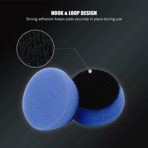Top Shelf Blue High Cut Foam Buffing Pads To Sweep Nasty Swirls Away From Your Ride Fits Any Random Orbital Polisher with hook and loop design.