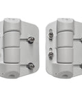 Heavy Duty Self Closing Hinges For Fence Gates With Totally Adjustable Tension And A No Fuss Setup White Nylon Polymer design.