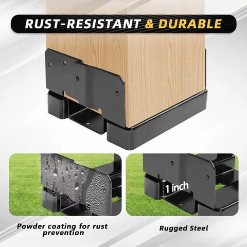 Heavy Duty 6x6 Post Base Brackets For Wooden Posts Fence Or Concrete Install Fits 5.5x5.5 Inch Posts Black 6 Pack Post Anchor Base Holder Kit For Gazebos Fences Mailboxes And Other Wood Or Concrete Projects