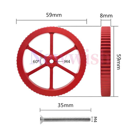 Side and front view of metal leveling nut with measurements for Ender 3 Bed Leveling Upgrade Kit To Tune Up Your Printer.