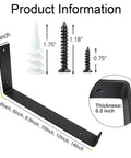 Knockout Heavy Duty Shelf Brackets For Floating Shelves Built Like A Tank With Solid As A Rock Iron Design Slick Industrial Wall Mount Brackets Black, dimensions and screw details.