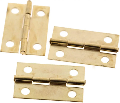 Antique Bronze Decorative Box Hinges 24x16mm - Small Cabinet Door Butt Hinges For Jewelry Boxes, Dressers, 10 Pack displayed
