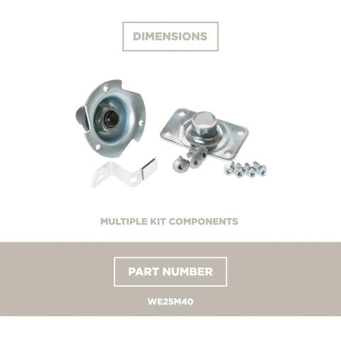 Drum Bearing Kit OEM Replacement Part For GE Dryers with rear drum support components and screws, part number WE25M40.