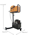 Pro Grade Brake Disc And Drum Lathe For Quick On Vehicle Repairs, Handles Up To 450mm Discs, side view with dimensions