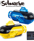 Mini RC Submarine Toy With 4 Channel Remote Control For Forward Dive Backward Surfacing Left Turn Right Turn Yellow Durable Plastic Water Activated Submarine For Poolside Play And Tub Fun, yellow and blue models with remote