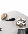 Close-up of 48mm steel Mecanum wheel with visible screws and brass cap, part of Beefed Up 4 Pack 48mm Steel Mecanum Wheels For Robot Car With Omni Directional Movement And High Quality TPR Rollers Delivers Stable Performance And A 3kg Load Capacity For Smooth Flexible Maneuvering.