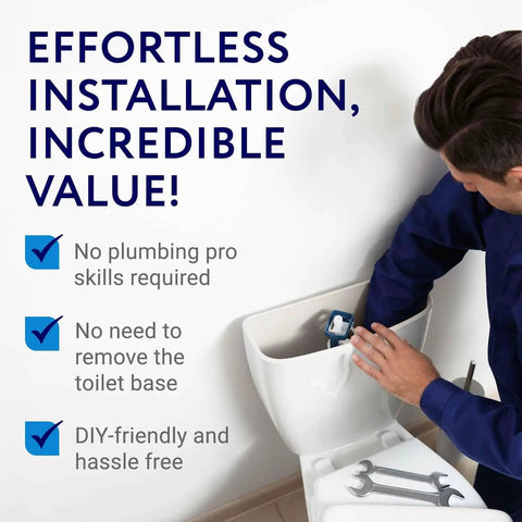 Man installing Two Pack Yellow Canister Flush Valve Seal Kit For Kohler Toilets Replacement Ring And Gasket Fits K-GP1059291 And 2475620