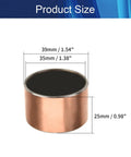 Rock Solid Three Pack Sleeve Bearings Thirty Five Millimeter Inner Bore By Thirty Nine Millimeter Outer Diameter By Twenty Five Millimeter Length Smooth Sliding Plain Oilless Bushings built tough, showing dimensions of 35mm bore, 39mm outer diameter, and 25mm length.