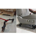 Big Heavy Duty Rubber Castor Wheels Four Pack Swivel Casters With Brake M12 Thread Rod Four Inch installed on furniture.