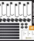 Adjustable Ceiling Mounted Bike Rack for Garage Holds 4 To 8 Bikes in Tight Spaces With 8 Adjustable Hooks Heavy Duty Steel
