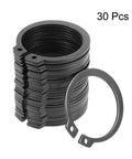 External Circlip Retaining Ring Set for Shafts, 40mm Outer Diameter, 33.2mm Inner, 1.5mm Thick, 2.8mm Hole, 3mm Opening, 65Mn Steel, 30 Pack, C Clip Snap Ring for Machinery and Gear Assemblies By Uxcell