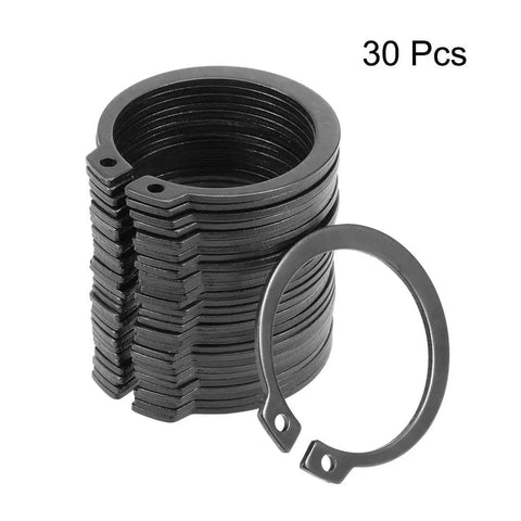 External Circlip Retaining Ring Set for Shafts, 40mm Outer Diameter, 33.2mm Inner, 1.5mm Thick, 2.8mm Hole, 3mm Opening, 65Mn Steel, 30 Pack, C Clip Snap Ring for Machinery and Gear Assemblies By Uxcell