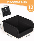 Straight Shot Setup 12 Pack Plastic Slatwall Bins With Heavy Duty Metal Hooks Engineered For Retail Store Shelving with size dimensions.