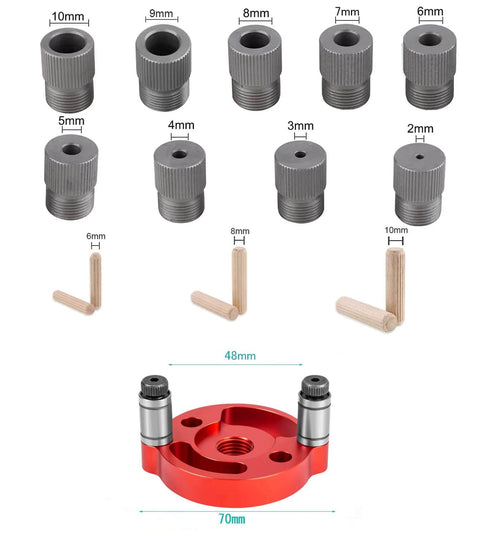 Self Centering Doweling Jig For Accurate Straight Holes With Adjustable Dowel Drill Guide 2 To 10 Mm Handheld Woodworking Locator