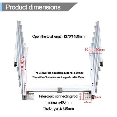 Heavy Duty Aluminum Drawer Slides With Full Extension And Concealed Table And Desk Hinge dimensions and measurements.