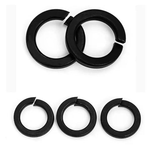 Heavy Duty Lock Washers Set DIN127 Black Grade 8 Steel M1.6 To M24 Pack of Mixed Sizes for Nuts and Bolts