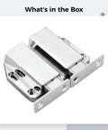 Push To Open Magnetic Door Latch For Glass Cabinets And Double Doors, zinc alloy with chrome finish, strong dual magnets