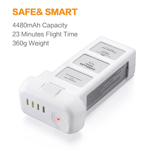 Phantom 3 Replacement Intelligent Flight Battery Two Pack 15.2V 4480mAh 68Wh Extended Power battery showing specifications