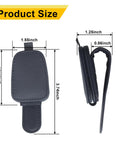 Slick Magnetic Leather Sunglasses Holder For Car Visor Clip With Heavy Duty Snap, dimensions 2.48x1.55 inches, stylish black design.