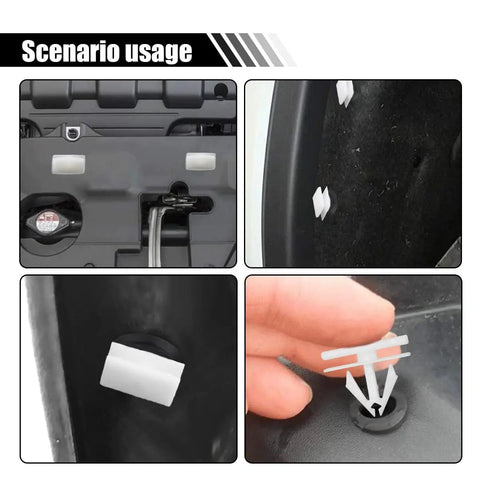 Bully Tough Nylon Rocker Panel Molding Rivet Clips 20 Pack Drop In Trim Fasteners installation in car body panels.