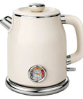 Retro Electric Kettle 1.7L With Stainless Steel Interior No Plastic Contact Double Wall Cool Touch Fast Boil 1500W Thermometer.