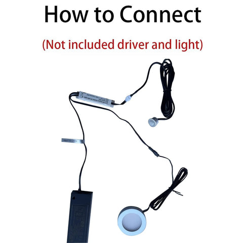Connection diagram for Motion Sensor Light Switch With IR Sensor For Closet Lighting Under Cabinet Lights And Wardrobes Auto On And Off 12V 24V Compatible Includes 12V To 24V Conversion Cables No Fuss Install