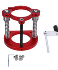 Pro Grade Router Lift Base With 2 Jaw Clamping System, Heavy Duty Aluminum, Precise Height Adjustment, 70mm Stroke, Smooth Manual Crank, Vibration Free Depth Control For Woodworking And CNC Trimming Machines Red, with crank and screws