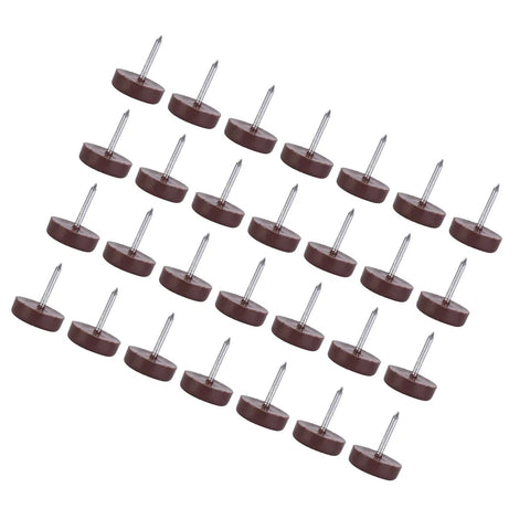 Durable Anti Slip Furniture Glides For Chairs And Tables 100 Pack Coffee Color Flat Surface 18mm Thick Nail Pad Cushioned Feet Protectors