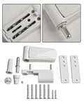 Aluminum 3D Adjustable Door Flag Hinge With Mute Buffer Soft Close For Double Glazed Doors White Lightweight Yet Robust