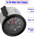 0 To 30 Ohm Fuel Gauge 2 Inch Fuel Level Gauge For Auto Car Truck Boat Motorcycle Yacht 9 To 32V Waterproof IP67