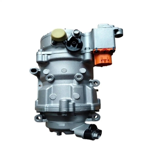 BYD Tang DMI EV Electric AC Compressor Assembly Hella Durable Auto Climate Control Refrigerant Pump side view with connectors.