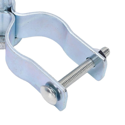 Close-up of Heavy Duty T Post Gate Hinge Kit Dual Set For Chain Link Fences And Farm Entrances One And Five Eighths Inch Hinges