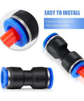 Premium 100 Piece Quick Push Connect Air Hose Fitting Set With 4 6 8 10 12mm Multi Size Pneumatic Tube Nylon Air Line Connector Kit Perfect For Garage Repairs And Everyday DIY Projects black nylon push-fit air hose connector with 10mm tube