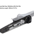 Compact Mini Air Belt Sander With Variable Speed Pneumatic Angled Grip Includes Two Sanding Belts, showing detail of the sanding belt system.