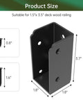 Heavy Duty Stainless Steel Deck Railing Brackets Connectors 4 Pack For 2x4 Stair Fence Handrail dimensions and screws