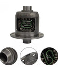 Grippy Off Road Traction Lok Lock Carrier Differential 8 8 Inch 31 Spline Fit Ford Mustang 1986 2014 Durable Limited Slip Locker Improves Traction and Torque Transfer for Trucks SUVs on Muddy Slopes. black metal differential with close-up detail views