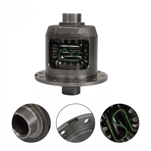 Grippy Off Road Traction Lok Lock Carrier Differential 8 8 Inch 31 Spline Fit Ford Mustang 1986 2014 Durable Limited Slip Locker Improves Traction and Torque Transfer for Trucks SUVs on Muddy Slopes. black metal differential with close-up detail views